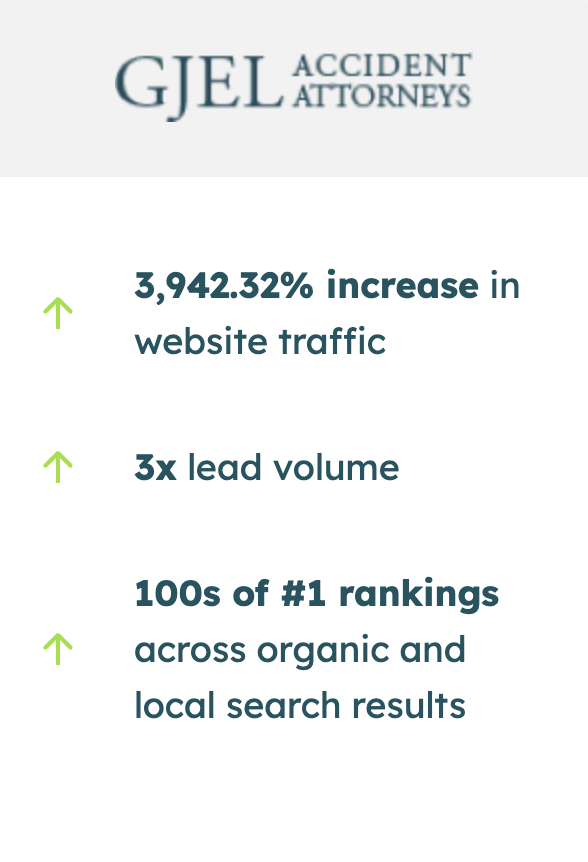 How I helped GJEL Accident Attorneys Dominate the Northern California Market