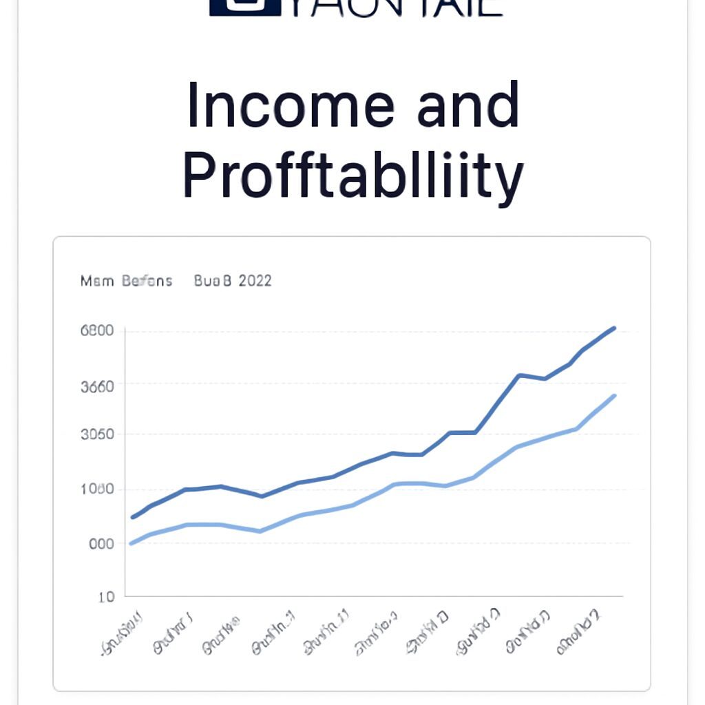 Income and profitability graph displaying quarterly data from 2018 to 2022.